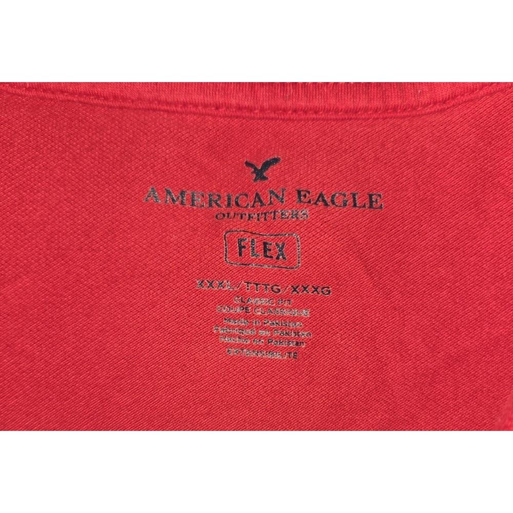 American Eagle Outfitters Mens Short Sleeve 3XL Red Flex Polo Logo Size XXXL EUC - Picture 2 of 5